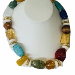 NWT ⚜️🩵⚜️ Piper K Amber and Turquoise Beaded Necklace